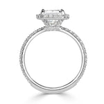 Load image into Gallery viewer, 14k Crushed Ice Radiant Cut Moissanite Halo Ring
