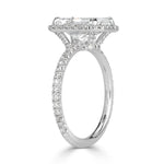 Load image into Gallery viewer, 14k Crushed Ice Radiant Cut Moissanite Halo Ring
