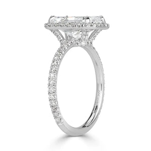 14k Crushed Ice Radiant Cut Moissanite Halo Ring