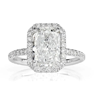 14k Crushed Ice Radiant Cut Moissanite Halo Ring