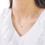 Load image into Gallery viewer, Bubble Moissanite Bezel Necklace 18k Gold
