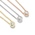 Load image into Gallery viewer, Bubble Moissanite Bezel Necklace 18k Gold

