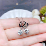 Load image into Gallery viewer, 2ct Round Dangle Drop Moissanite Earrings
