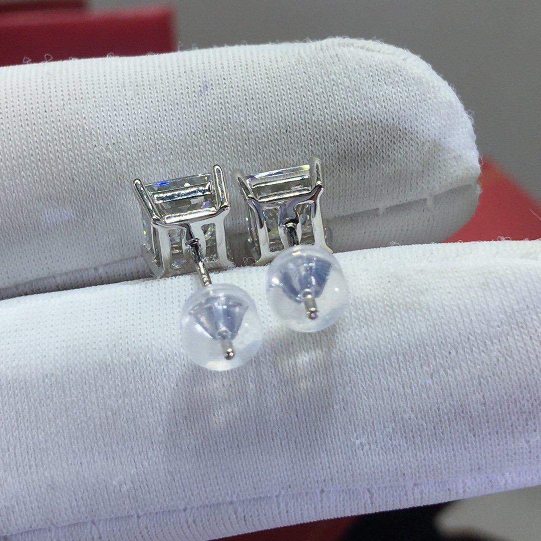 Princess Cut Moissanite Earring Studs