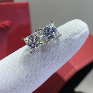 Princess Cut Moissanite Earring Studs