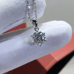 Load image into Gallery viewer, 6 Prong Moissanite Pendant Necklace 1-5ct
