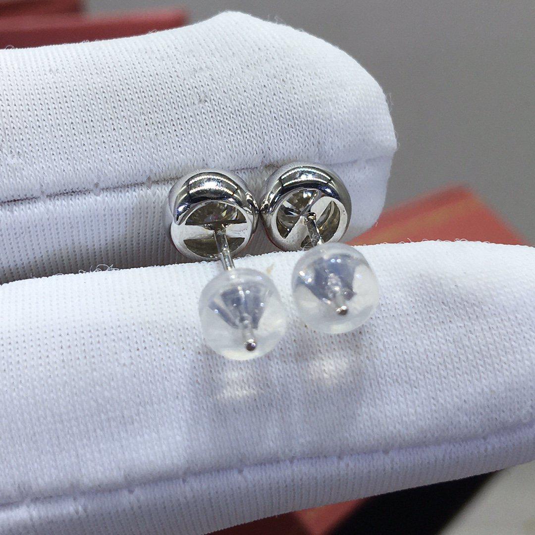 Round Cut Bezel Moissanite Earring Studs