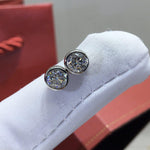 Load image into Gallery viewer, Round Cut Bezel Moissanite Earring Studs
