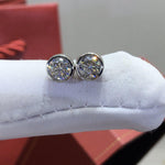 Load image into Gallery viewer, Round Cut Bezel Moissanite Earring Studs
