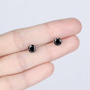 Black Moissanite Earring Studs | 18k Gold