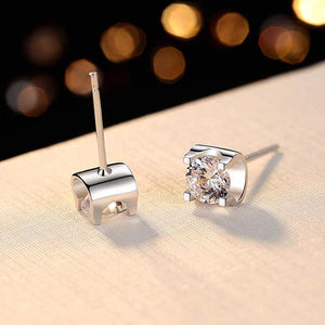 Floating Moissanite Earring Studs | 18k Gold