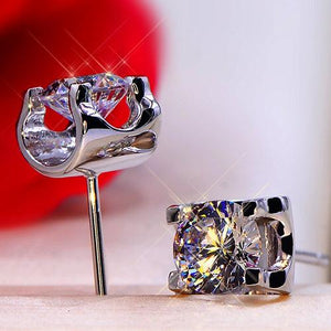 Floating Moissanite Earring Studs | 18k Gold