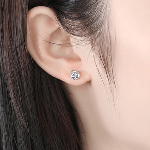 Floating Moissanite Earring Studs | 18k Gold