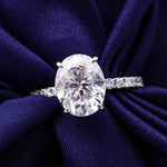 Load image into Gallery viewer, 2ct Oval Cut Moissanite Hidden Halo Ring
