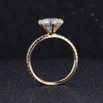 Load image into Gallery viewer, 3ctw Round Cut Moissanite Ring - Micro Paved in 14k Solid Gold
