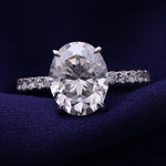 Load image into Gallery viewer, 2ct Oval Cut Moissanite Hidden Halo Ring
