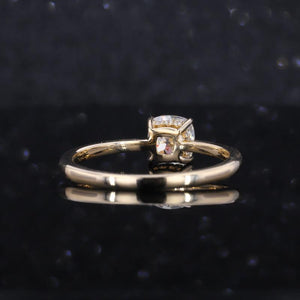 1ctw Cushion Cut Moissanite Hidden Halo Ring in 14k Solid Gold