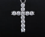 Load image into Gallery viewer, Moissanite Cross Pendant Necklace 3MM D Color 1.1 CTW
