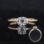 Load image into Gallery viewer, 1ctw Cushion Cut Moissanite Hidden Halo Ring in 14k Solid Gold
