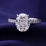 Load image into Gallery viewer, 2ct Oval Cut Moissanite Hidden Halo Ring
