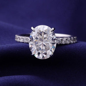 2ct Oval Cut Moissanite Hidden Halo Ring