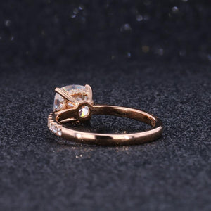 2ctw Cushion Cut Moissanite Hidden Halo Ring in 14k Solid Gold