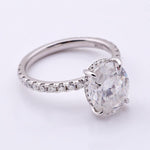 Load image into Gallery viewer, 2ct Oval Cut Moissanite Hidden Halo Ring
