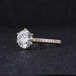 Load image into Gallery viewer, 3ctw Round Cut Moissanite Ring - Micro Paved in 14k Solid Gold
