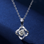 Load image into Gallery viewer, 1ct Moissanite Four-Leaf Clover Chain Pendant | 18k White Gold
