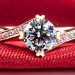 Load image into Gallery viewer, 1ct Moissanite Twist Engagement Ring | 18k Rose- / White Gold
