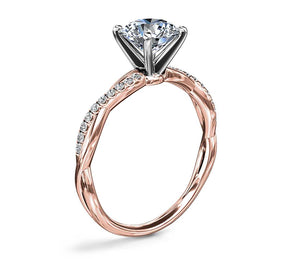 1ct Moissanite Twist Engagement Ring | 18k Rose- / White Gold