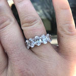 Load image into Gallery viewer, 5 Stone Oval Brilliant Cut 4.5ct Moissanite Anniversary Band 14k White Gold
