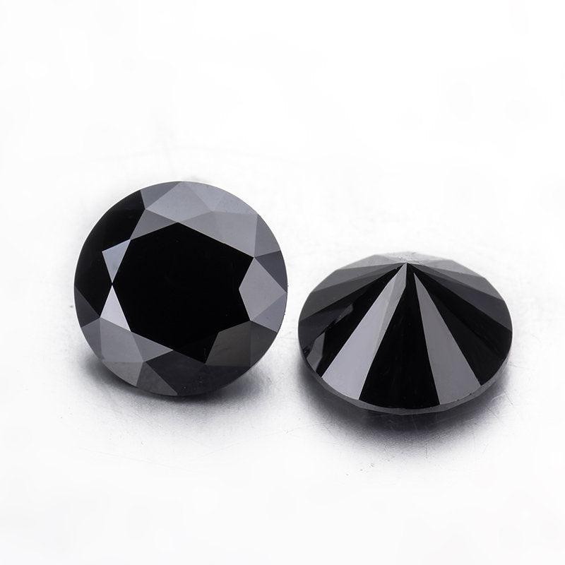 Black Loose Moissanite Stone Round Cut