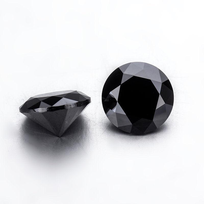 Black Loose Moissanite Stone Round Cut