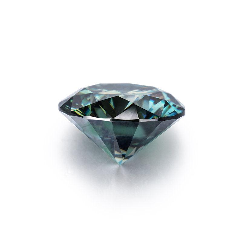 Dark Green Loose Moissanite Stone | Brilliant Excellent Round Cut VVS