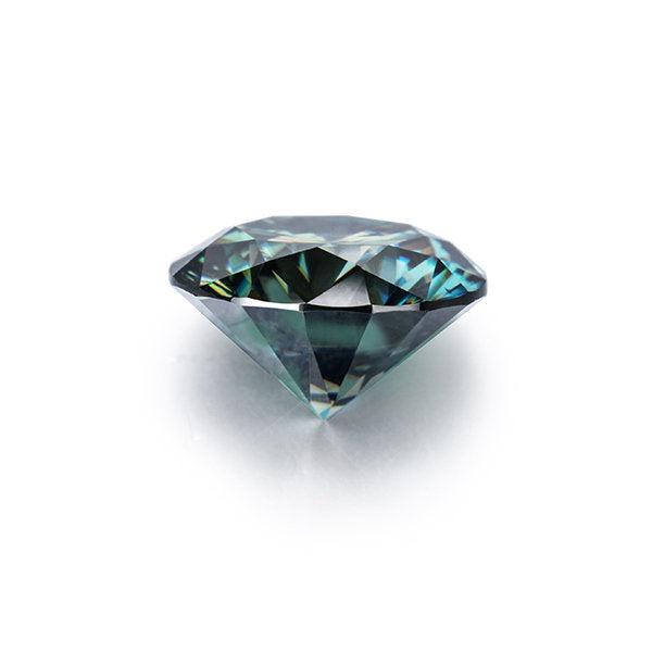 Dark Green Loose Moissanite Stone | Brilliant Excellent Round Cut VVS