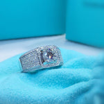 Load image into Gallery viewer, 1.5ct Men&#39;s Micro Pave Moissanite Ring 18k White Gold
