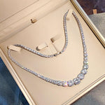 Load image into Gallery viewer, 92 pcs Moissanite Diamond Tennis Necklace | Solid 18k White Gold
