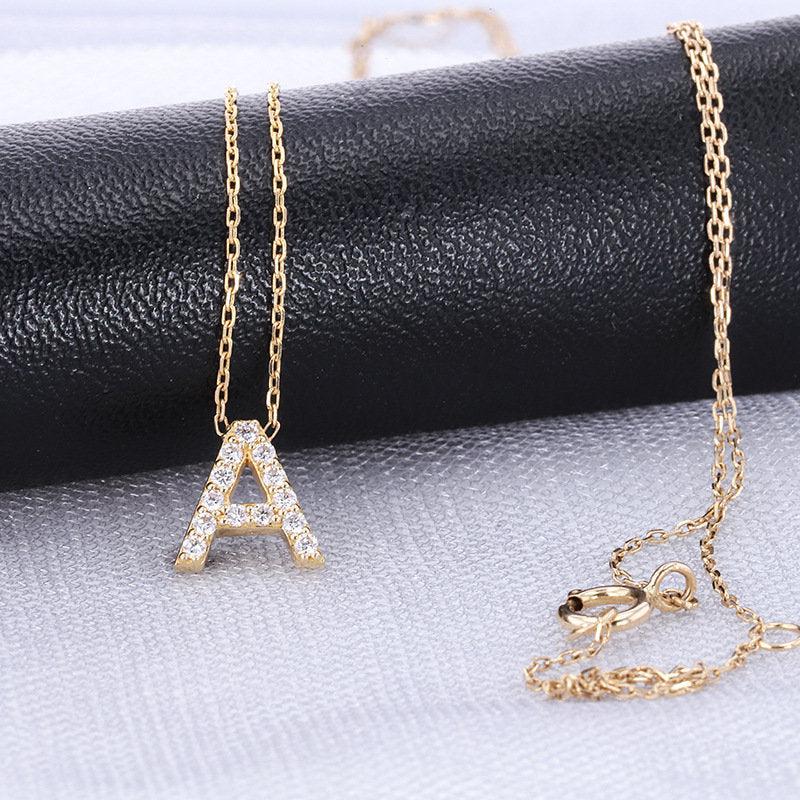 Lab-Diamond A-Z Initial Letter Necklace | 18k Gold