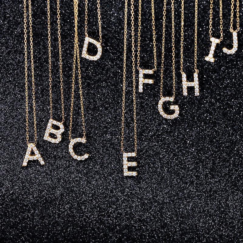 Lab-Diamond A-Z Initial Letter Necklace | 18k Gold