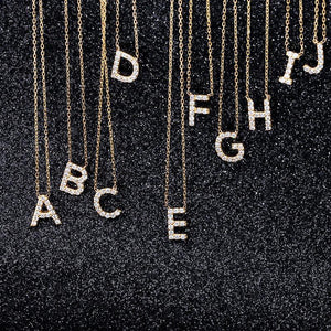 Lab-Diamond A-Z Initial Letter Necklace | 18k Gold