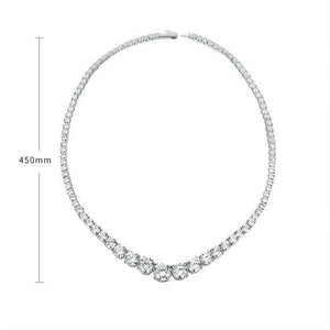 92 pcs Moissanite Diamond Tennis Necklace | Solid 18k White Gold