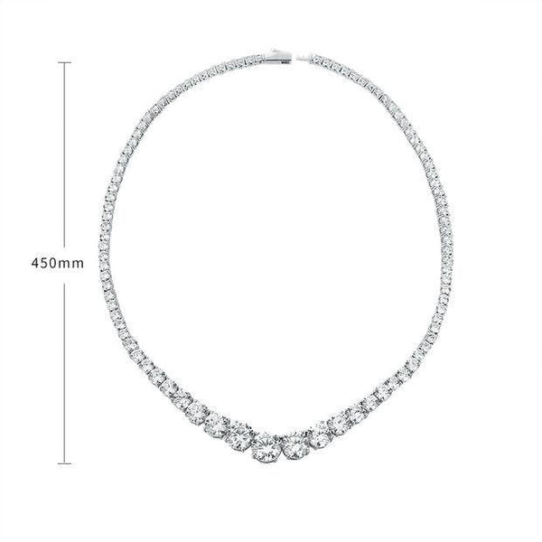 Moissanite Tennis Necklace in Sterling Silver