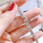 Load image into Gallery viewer, 16.3cm Full Moissanite Tennis Bracelet Solid 18k White Gold | 6 1/3&quot;
