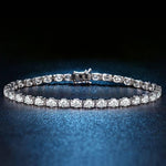 Load image into Gallery viewer, 16.3cm Full Moissanite Tennis Bracelet Solid 18k White Gold | 6 1/3&quot;
