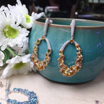 Load image into Gallery viewer, Real Citrine Dangle Drop Earrings |  Golden Citrine Gemstone Earrings | 5ct+5ct Citrine Anniversary Earrings for Women | 925 Silver
