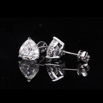 Load image into Gallery viewer, Heart Cut Moissanite Earring Studs 14k White Gold
