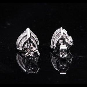 Heart Cut Moissanite Earring Studs 14k White Gold