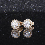 Load image into Gallery viewer, Cute Flower Bud Design Moissanite Earrings 14k Yellow Gold
