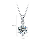 Load image into Gallery viewer, 1 CT Round Moissanite 6 Prong Necklace White Gold |  Sterling Silver or 18k White Gold Solitaire Pendant Necklace with Certificate
